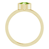 14K Yellow 6 mm Natural Peridot Ring